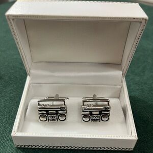 Silver Boombox Cufflinks- Gift box included